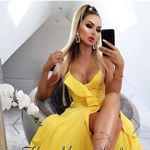 Canary yellow maxi dress